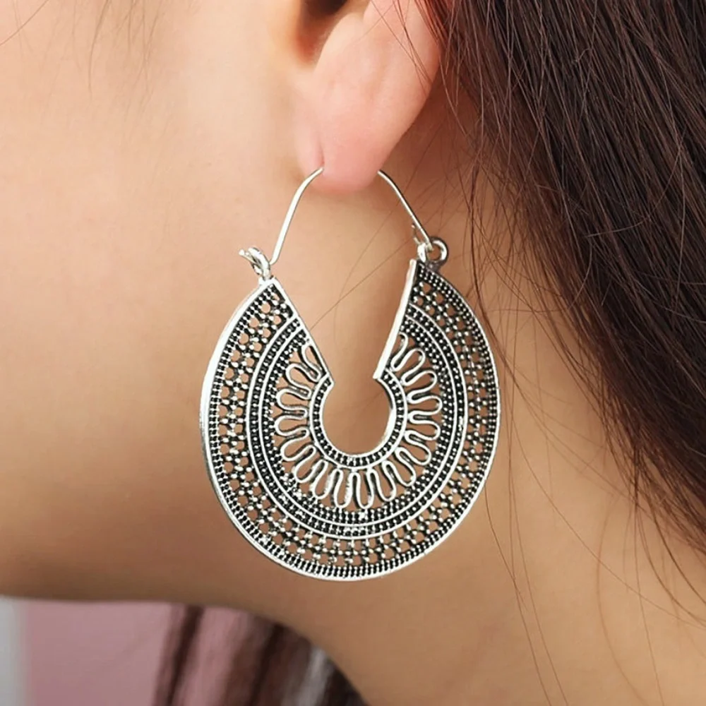 Any 2/$20! Antiqued Silver Openwork Boho Earrings - Picture 3 of 8